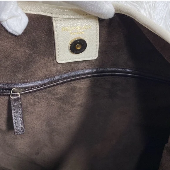 Yves Saint Laurent Rive Gauche EUC Leather Large Shoulder Bag AUTHENTIC YSL - Picture 8 of 16